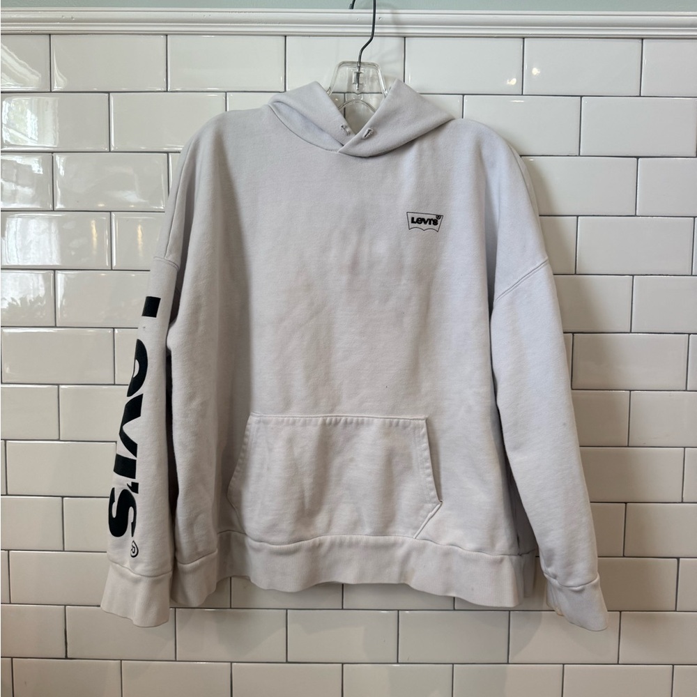 Levi's Classic White Hoodie with Black Logo